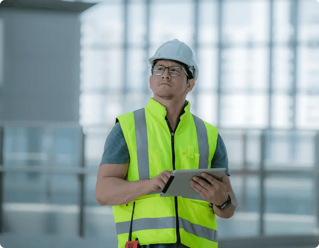 A BimScan engineer assessing a site